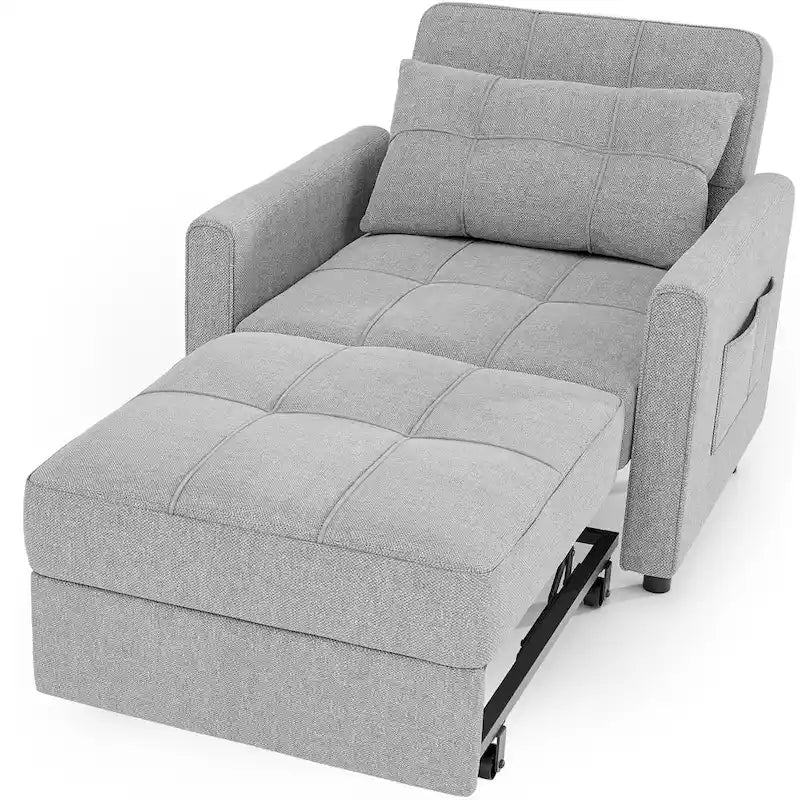 Fauteuil-lit escamotable 3 en 1, fauteuil convertible réglable pliable, canapé de détente capitonné