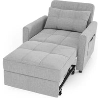 Fauteuil-lit escamotable 3 en 1, fauteuil convertible réglable pliable, canapé de détente capitonné