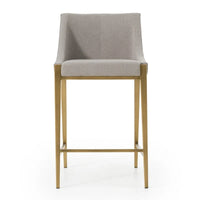 Tabouret de comptoir contemporain Modrest Fairview gris et laiton