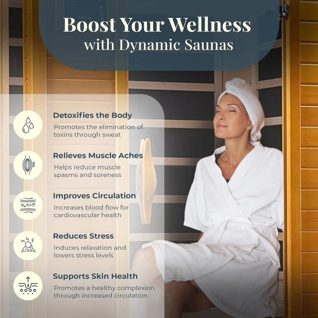 Dynamic Saunas Andora Sauna infrarouge lointain FAR à faible EMF 2 personnes, bois de pruche canadienne