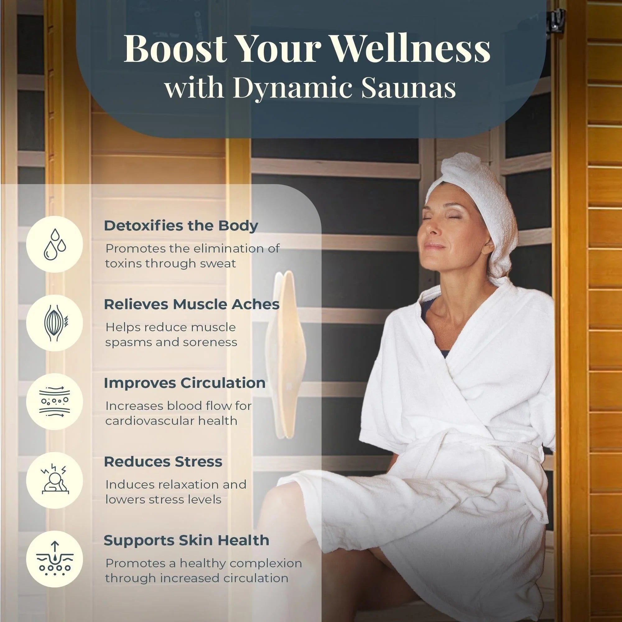 Dynamic Saunas Andora Sauna infrarouge lointain FAR à faible EMF 2 personnes, bois de pruche canadienne