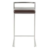 Tabouret de comptoir Silver Orchid Forrest en acier inoxydable empilable et entièrement soudé (lot de 2)