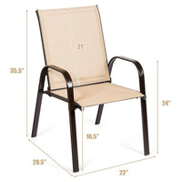 Costway Lot de 4 chaises de patio jardin terrasse cour avec accoudoir - Voir détails