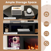 Meuble TV cheminée Costway avec lumières LED et cheminée électrique 18 pouces pour - Voir détails
