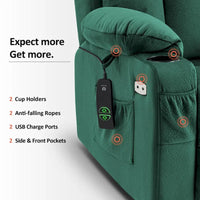 Fauteuil inclinable releveur électrique grand format MCombo avec repose-pieds extensible pour personnes âgées de grande taille, télécommande manuelle, porte-gobelets, tissu 7426
