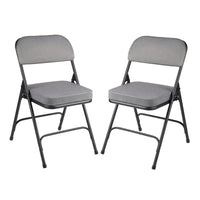 Chaise pliante de luxe matelassée en tissu de la collection Bernadine de Hampden Furnishings, lot de 2