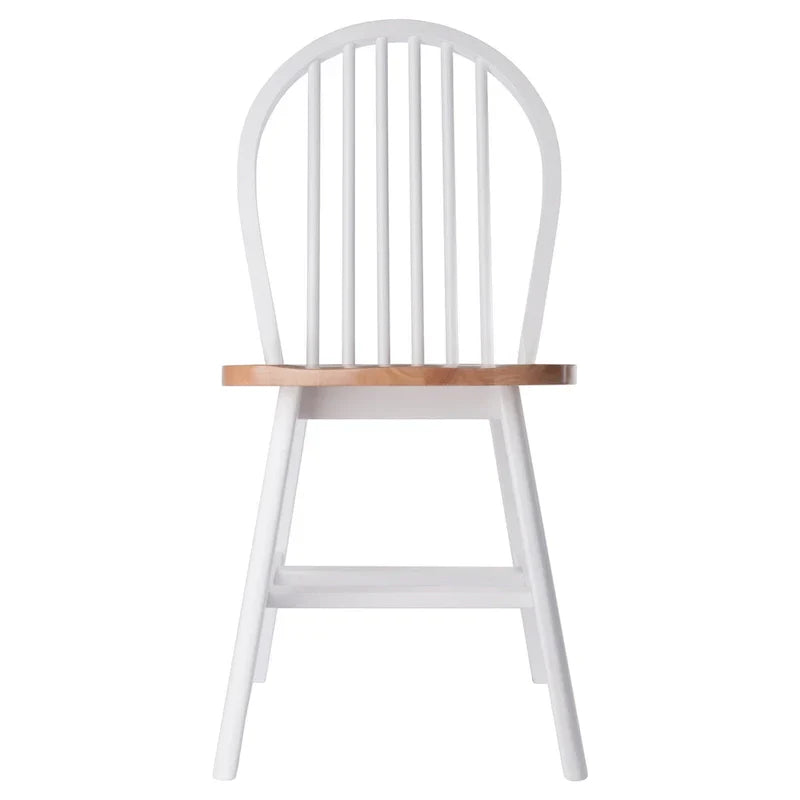 Windsor - Ensemble de 2 chaises, naturel et blanc