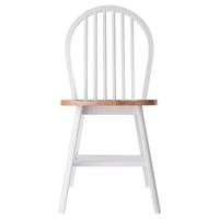 Windsor - Ensemble de 2 chaises, naturel et blanc