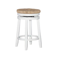 Tabouret de comptoir pivotant sans dossier Maya avec assise en jonc de mer