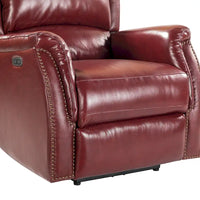 Fauteuil inclinable électrique Eduardo en cuir véritable avec port USB (ensemble de 2)