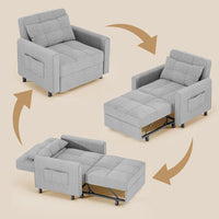 Fauteuil-lit escamotable 3 en 1, fauteuil convertible réglable pliable, canapé de détente capitonné