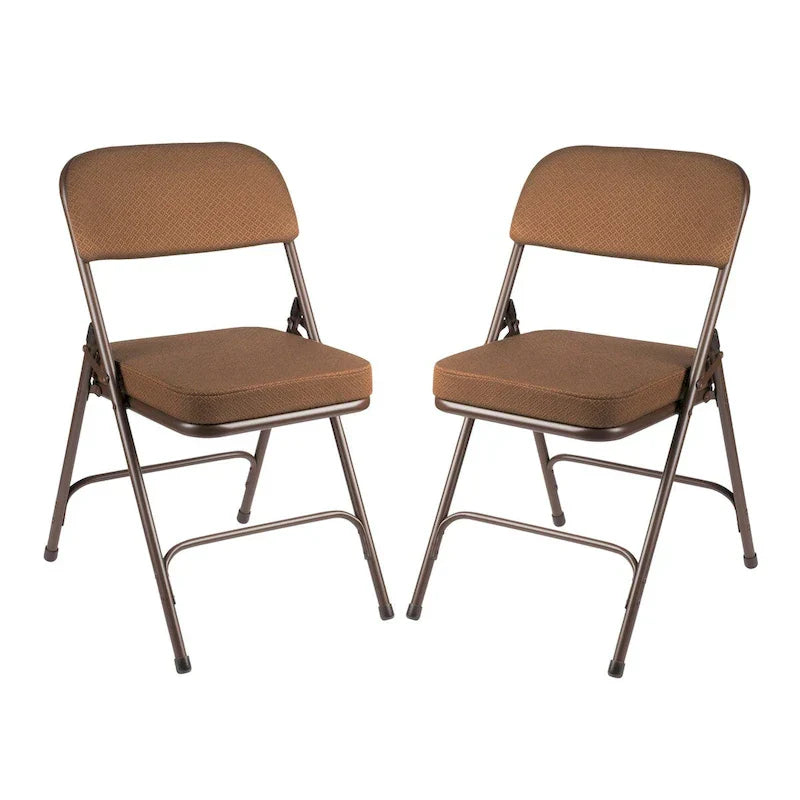 Chaise pliante de luxe matelassée en tissu de la collection Bernadine de Hampden Furnishings, lot de 2