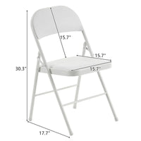 Chaises pliantes élégantes en fer et PVC pour conventions et expositions Blanches