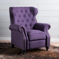 Fauteuil inclinable en tissu touffeté Walder avec têtes de clous par Christopher Knight Home