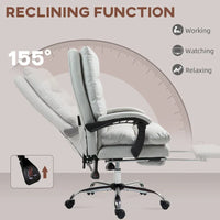 Vinsetto Chaise de bureau de massage inclinable chauffante à vibration en microfibre