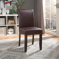 Chaise Parsons Copper Grove Five Bridge Eco en similicuir avec clous