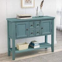 Buffet commode de style rétro en bois avec étagère inférieure, facile à assembler, pour salon, cuisine, entrée