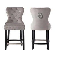 Tabouret de comptoir Carter 24 Wingback Tufted Nailhead (lot de 2)