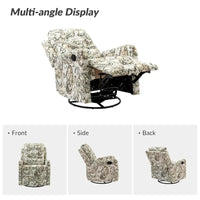 Fauteuil inclinable pivotant manuel Arlette Contemporary Floral avec dossier capitonné