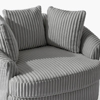 DREAMSIDEA Lot de 2 fauteuils pivotants recouverts de tissu, accoudoirs encastrés