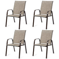 Costway Lot de 4 chaises de patio jardin terrasse cour avec accoudoir - Voir détails