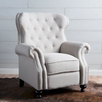 Fauteuil inclinable en tissu touffeté Walder avec têtes de clous par Christopher Knight Home