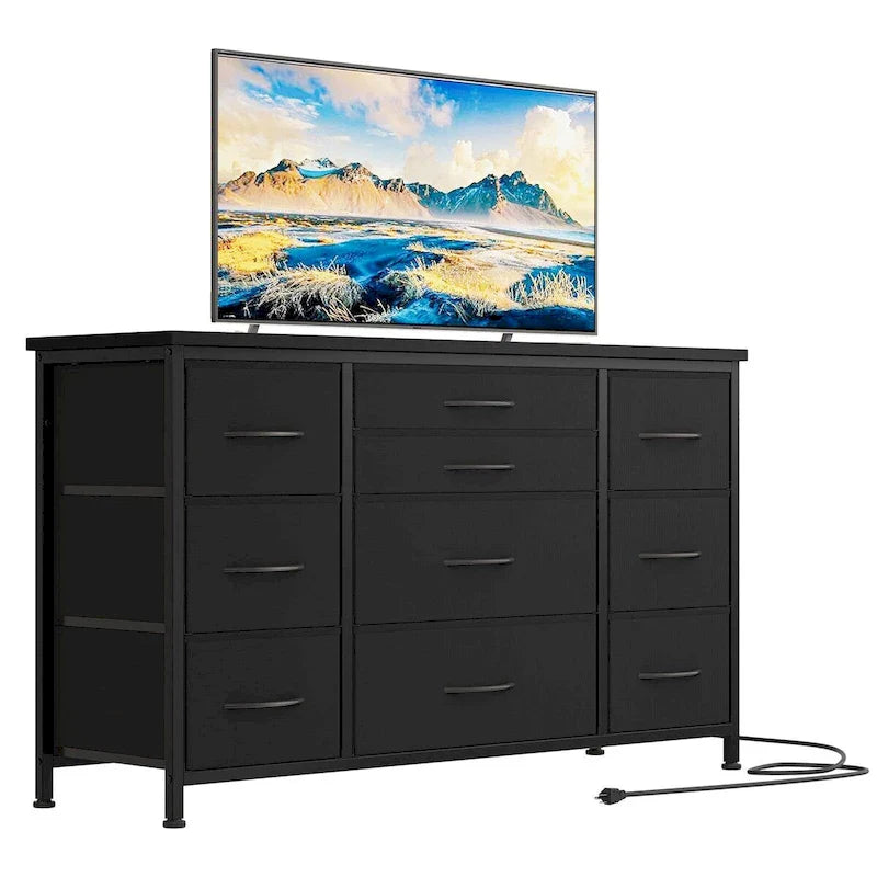 Commode de chambre avec 10 grands tiroirs pour téléviseur de 55 pouces – 55 pouces
