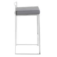 Tabouret de comptoir Silver Orchid Forrest en acier inoxydable empilable et entièrement soudé (lot de 2)