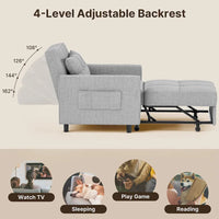 Fauteuil-lit escamotable 3 en 1, fauteuil convertible réglable pliable, canapé de détente capitonné