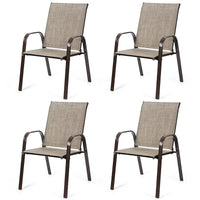 Costway Lot de 4 chaises de patio jardin terrasse cour avec accoudoir - Voir détails