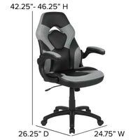 Fauteuil de bureau ergonomique pivotant réglable Flash Furniture X10 pour gamer avec accoudoirs relevables