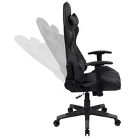 Chaise de jeu ergonomique Emma et Oliver Racing avec dossier entièrement inclinable en cuir synthétique rouge