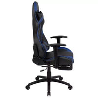 Chaise de jeu ergonomique Emma and Oliver Racing avec dossier inclinable et repose-pieds en similicuir rouge