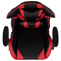 Chaise de jeu ergonomique Emma and Oliver Racing avec dossier inclinable et repose-pieds en similicuir rouge