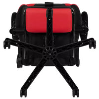 Chaise de jeu ergonomique Emma and Oliver Racing avec dossier inclinable et repose-pieds en similicuir rouge