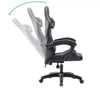 Chaise de jeu ergonomique MPM avec hauteur réglable, appui-tête et support lombaire pivotant, capacité de poids de 250 lb, pour le travail, les études et les jeux