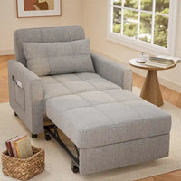 Fauteuil-lit escamotable 3 en 1, fauteuil convertible réglable pliable, canapé de détente capitonné