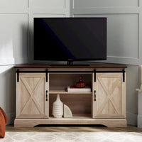Meuble TV d'angle Middlebrook avec porte de grange coulissante de 52 pouces