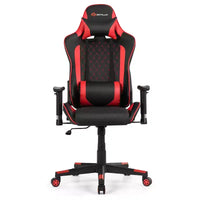 Fauteuil de massage gamer inclinable Costway avec support lombaire et appui-tête Blanc/Bleu/Rose/Rouge