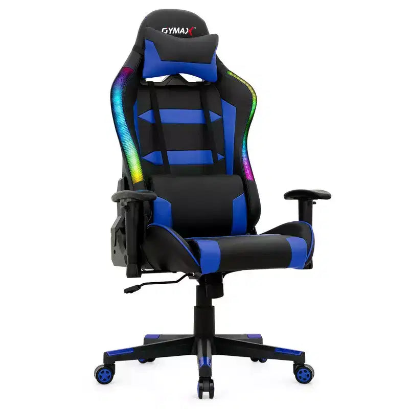 Chaise de jeu Costway pivotante et réglable avec lumières LED et télécommande