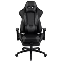 Chaise de jeu inclinable en similicuir BlackArc – Accoudoirs pivotants réglables en hauteur, repose-pieds escamotable, oreillers de tête et lombaires