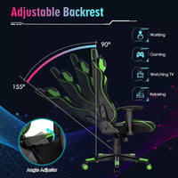 Chaise gaming Costway pivotante réglable pour ordinateur avec lumières LED dynamiques