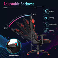 Chaise gaming Costway pivotante réglable pour ordinateur avec lumières LED dynamiques