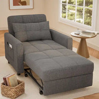 Fauteuil-lit escamotable 3 en 1, fauteuil convertible réglable pliable, canapé de détente capitonné