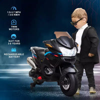 Moto Aosom pour enfants avec roues d'entraînement, jouet porteur au design de moteur rugissant pour les 3-8 ans, mini-moto à haute adhérence avec musique lumineuse