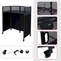 Table de DJ portable avec toiles lumineuses intégrées, étui de transport robuste et dimensions compactes de 40x20 pouces