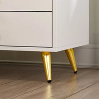 Tables de chevet blanches Table de nuit Table d'appoint Pieds en métal doré 1 pièce