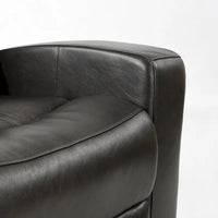 Causeuse inclinable électrique en cuir véritable avec espace de rangement et port de charge USB pour salon
