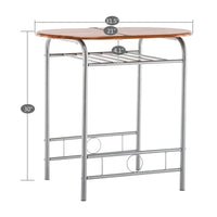 Ensemble de bar de petit-déjeuner 3 pièces argenté/marron clair