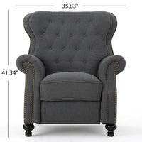 Fauteuil inclinable en tissu touffeté Walder avec têtes de clous par Christopher Knight Home
